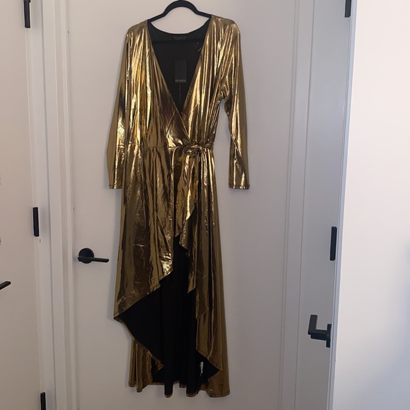 ELOQUII Gold Shimmer Dress